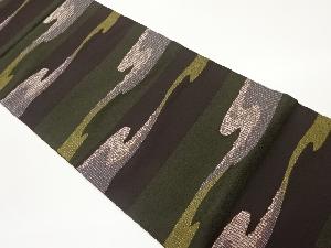 横段に変わりヱ霞・鹿の子模様織出し袋帯